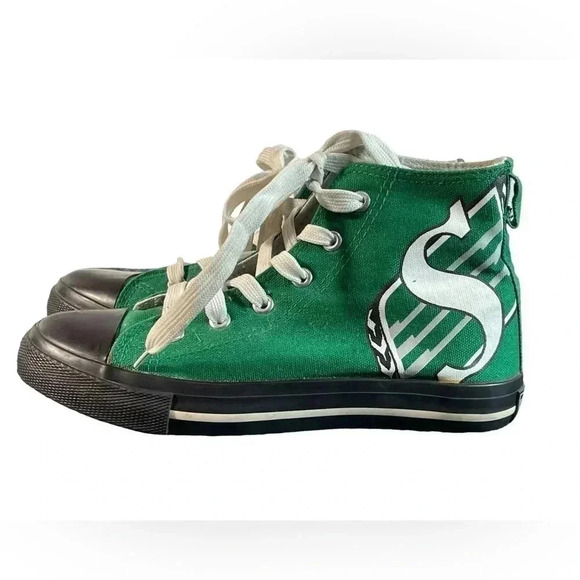 Saskatchewan  Roughriders Unisex High Too Shoes Size 4 - Picture 1 of 8